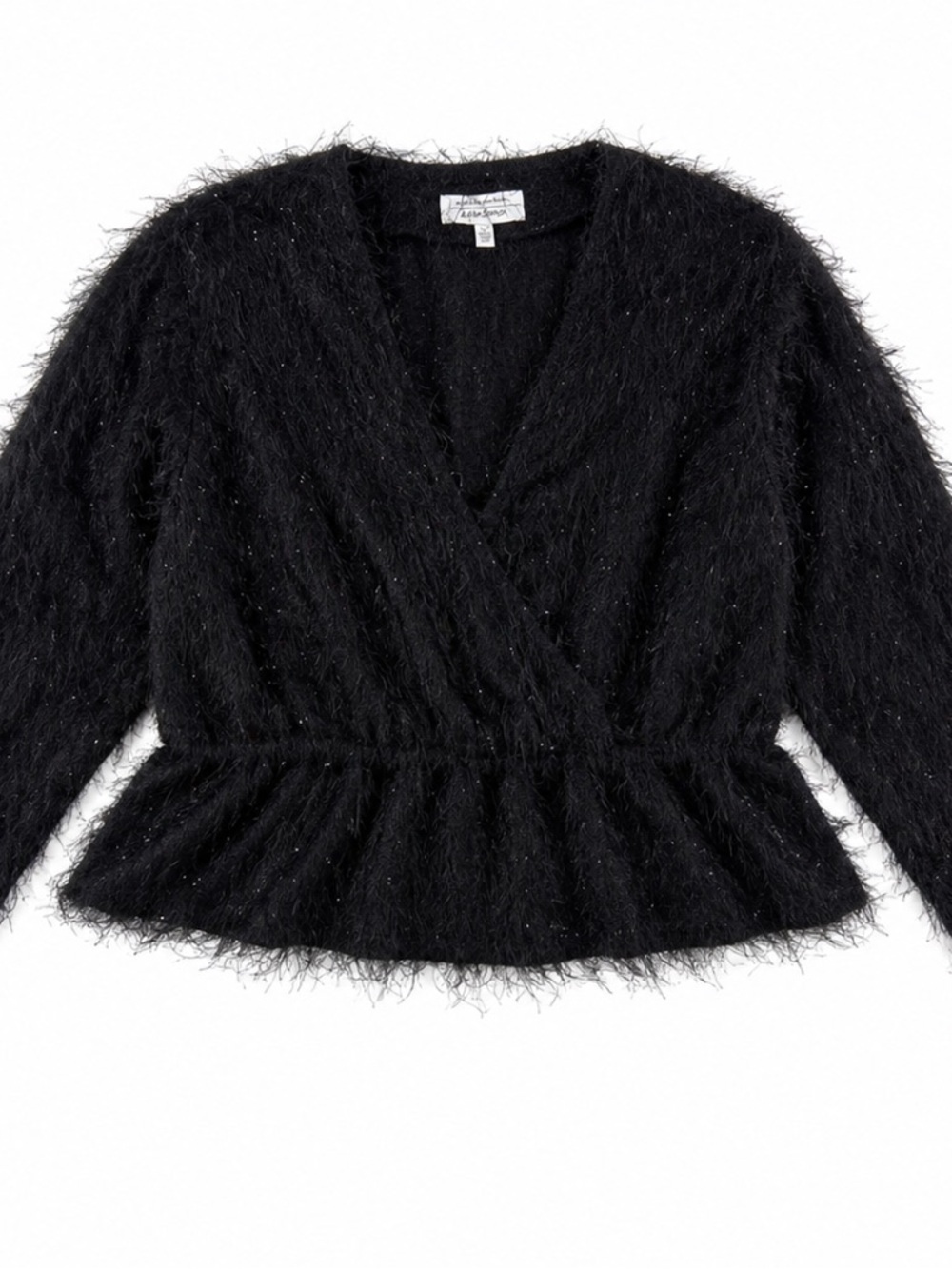 & OTHER STORIES BLACK PEPLUM HEM FEATHER BLOUSE. SIZE 10